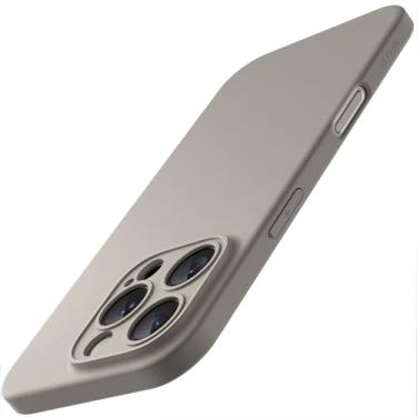 Imagem de JETech Capa Fina para iPhone 16 Pro 6,3 Polegadas com Lente de Câmera Proteção Total, Ultrafina Leve Acabamento Fosco Case Capinha Protetora Minimalista para Telefone (Titânio Natural)