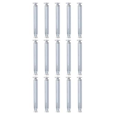 Imagem de DTGN Âncoras de manga plana de 3/20.3 cm x 12.7 cm - Pacote com 15 - Bom para paredes de blocos de tijolos secos de concreto - Aço carbono - Prata