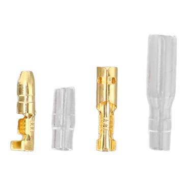 Imagem de Generic Conectores Terminais de Crimpagem a Frio Masculino e Feminino Terminais de Latão Duráveis ​​para Conexão Rápida de Fio, Ideais para Máquinas e Eletrodomésticos 200 Unidades Com Bainha de