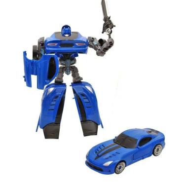 Imagem de Boneco Robot Transforma Car Azul - CKS Toys