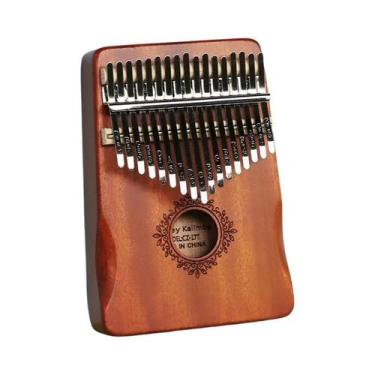 Imagem de Kalimba De 21 Teclas Em Mogno, Piano De Polegar Portátil Para Iniciant