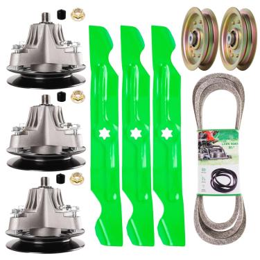 Imagem de Kit de reconstrução de deck para deck de 127.0 cm (3) eixo substitui 918-05016 618-04825A (3) lâmina 742-04053 (1) 411.5 cm Be lt Substitui 754-04240 (2) polia intermediária 756-041299 Cub Cad et M TD
