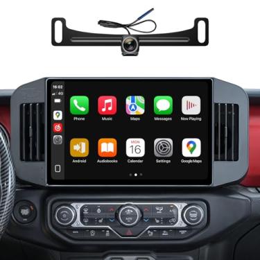Imagem de Rádio de carro de 13,1 polegadas para Jeep Wrangler JL Gladiator JT 2018-2021 | CarPlay Android Auto sem fio | Sintonizador AM/FM | Tela sensível ao toque Piexl 2K QLED 1920 * 1200 | Bluetooth 5.4|