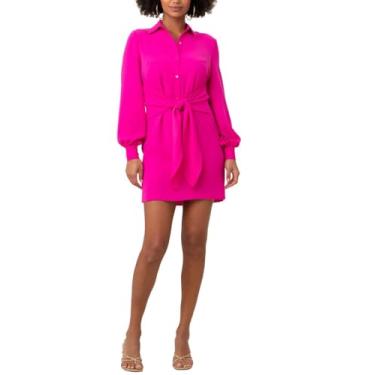 Imagem de Trina Turk Vestido feminino com cintura amarrada, Rosa Trina, M