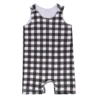 Imagem de JARDINEIRA INFANTIL MALHA SUEDINE BABY JOY WEAR ESTAMPADA COM BOTAO XADREZ RN