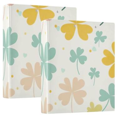 Imagem de Fichário colorido de trevo, fichário de receitas de 3,8 cm com 3 bolsos para papel tamanho A4, fichário de cartão de receita