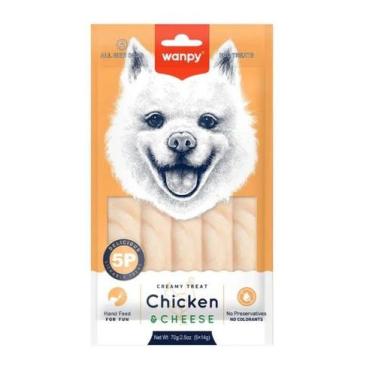 Imagem de Petisco Cremoso para Cães Chicken e Cheese Wanpy 5unid