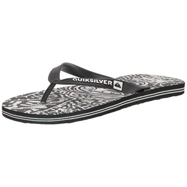 Imagem de Quiksilver Chinelo masculino Molokai Art, Preto/branco/preto, 9