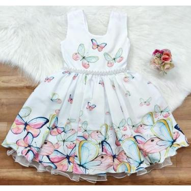 Imagem de Vestido de Festa Infantil Branco com Borboletas - Xuxuzinhos Baby, Bra