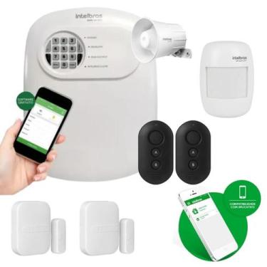 Imagem de Kit Alarme Sem Fio Intelbras Central, 2 Magnéticos, 1 Infra e App