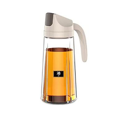 Imagem de Pot de óleo vidro para uso doméstico - utensílios cozinha -vazamento garrafa tempero com abertura e fechamento automáticos vinagre tampa