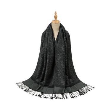 Imagem de Lenço Hijab Retro De Tamanho Grande Para Mulheres Com Estampa Paisley 