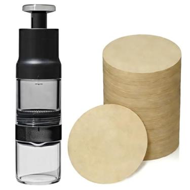 Imagem de Filtros de café compatíveis com cafeteira OXO Rapid Brewer, 600 peças de filtros redondos de papel cru para cafeteira OXO portátil e compacta para viagem