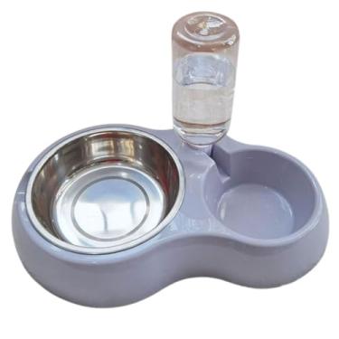 Imagem de Comedouro e Bebedouro Automático Ergonômico - Multifuncional para Cães e Gatos, Ferramenta Prática de Cuidados com Pets (Cinza)