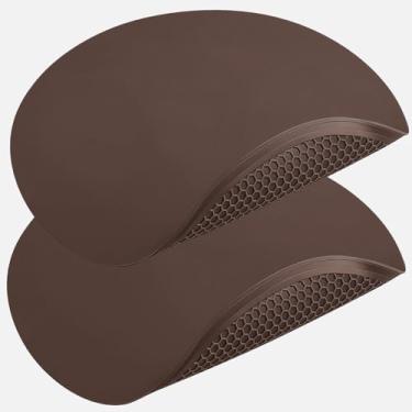 Imagem de Tapete de microondas de silicone marrom 30,5 cm, extra grande, multiuso, tapete de silicone resistente ao calor, suportes para panelas, almofadas quentes para cozinha, capa de silicone para fornos de