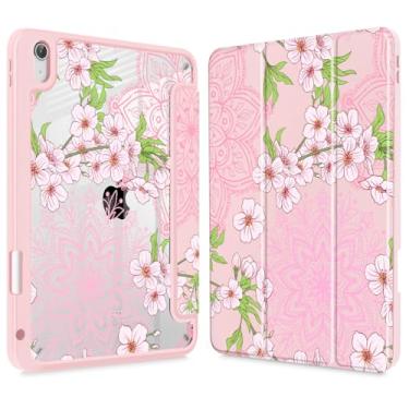 Imagem de Mektron Capa para iPad 2025 11 polegadas (chip A16) 11ª geração serve para iPad 10ª geração 11 polegadas 2022, porta-lápis embutido com capa à prova de choque transparente + suporte de três dobras