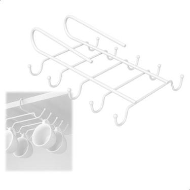 Imagem de Organizador Suporte Porta Xícaras 10 Gancho Metal Prateleira - Cosy, B
