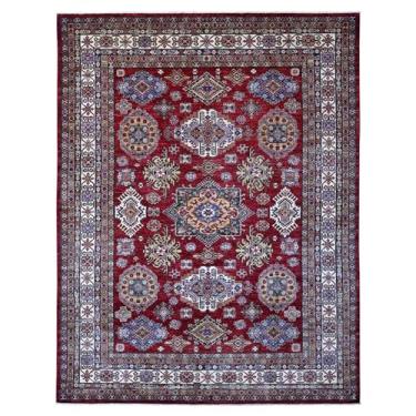 Imagem de Shahbanu Rugs Tapete oriental Sangre vermelho atado à mão de lã natural afegão super kazak (2,7 m x 2,5 m x 20,3 cm)