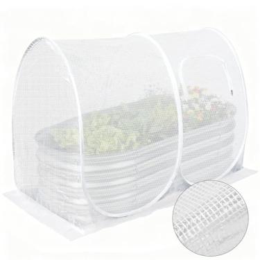 Imagem de HIRALIY Estufa para ambientes internos e externos, casa verde pop-up instantânea, rede portátil para cama elevada com cobertura de PE espessa, estufas para proteger plantas contra pragas frias, fundo