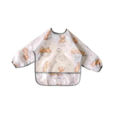 Imagem de Babador Impermeável Para Bebê Com Manga Longa, Cobertura Total Do Corp