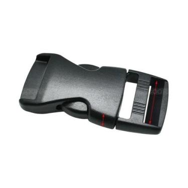 Imagem de Fivela De Liberação Lateral De Plástico Preto Para Cintos De Mochilas 