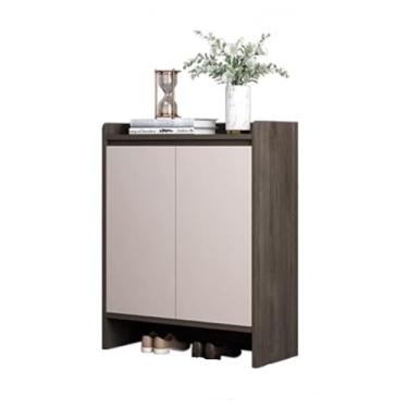 Imagem de Armário de sapatos com 4 prateleiras com prateleiras ajustáveis para porta e pernas de madeira organizador de 100 cm de altura para entrada, porta da frente, organizador de armazenamento preto