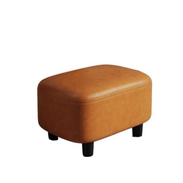 Imagem de Foyer Shoeshine Banqueta porta de entrada doméstica sapatos de uso pequeno simples sofá almofada pés sala de estar bancos curtos de couro mudroom (laranja)