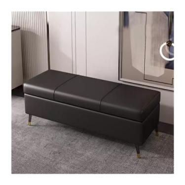 Imagem de CFGH6FDF Banqueta de sapato de entrada para uso doméstico, porta de entrada, sapatos de entrada, sofá de cabeceira longo, pode ser mudroom (preto, 130 cm)