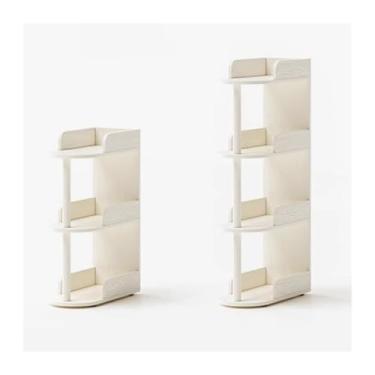 Imagem de Armário de arquivo lateral para sofá pequena estante de livros, prateleira de madeira maciça com costura estreita, prateleira de armazenamento de livros multicamadas, suporte de impressora para sala