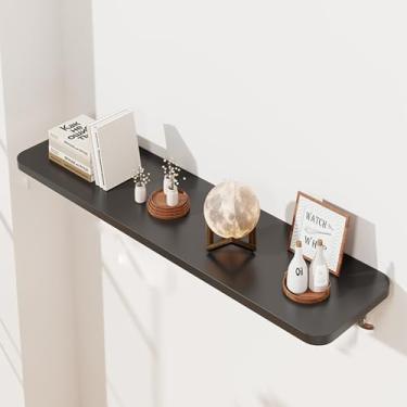 Imagem de Bancada de trabalho dobrável montada na parede, mesa de jantar dobrável, com suportes de aço ajustáveis, adequada para espaços pequenos, adequada para escritório, cozinha, sala de estar, quarto, bar