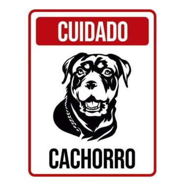 Imagem de Kit 5 Placas Cuidado Cachorro Vertical 36X46