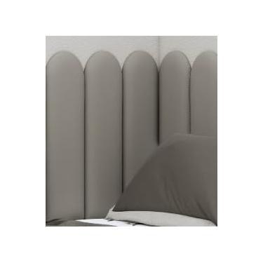Imagem de Cabeceiras nuvem 60x20 auto colante cama Box Casal Queem King(CINZA,KIT 5 PEÇAS)