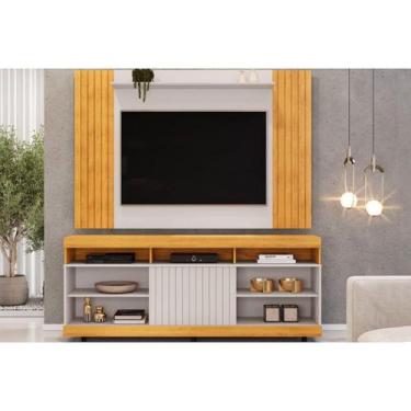 Imagem de Rack Bancada c/ Painel p/ TV até 60 Pol Trend/Dili Ripado Porta e Nich