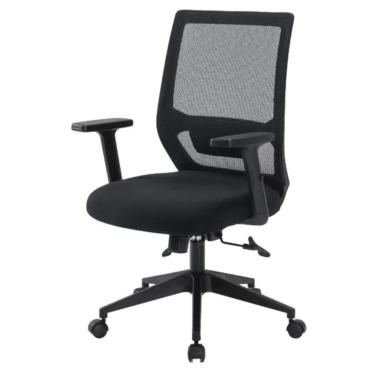 Imagem de Cadeira Giratória Nr-17 Genebra Diretor Fratini Polipropileno Revestido Em Tela Preta Base Nylon