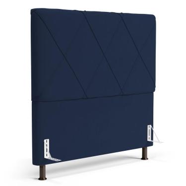 Imagem de Cabeceira Cama Box Casal Queen Size Mel 160cm Com Frame Suede Azul Marinho - Desk Design