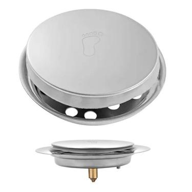 Imagem de Ralo Click Inteligente 15X15 Inox Lavabo Banheiro Redondo