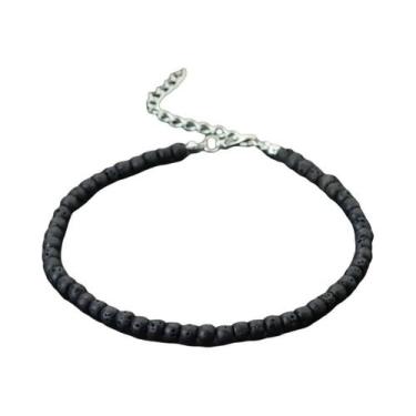 Imagem de Tornozeleira Feminina Boho Com Pedras Naturais 4mm Olho De Tigre E How