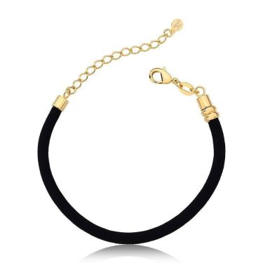 Imagem de Pulseira Unissex Paracord Preto Metal Revestimento De Ouro
