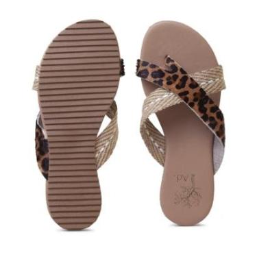 Imagem de Rasteirinha Trançada Tiras Cruzadas Palha Feminina Slide Tropicaos-Feminino