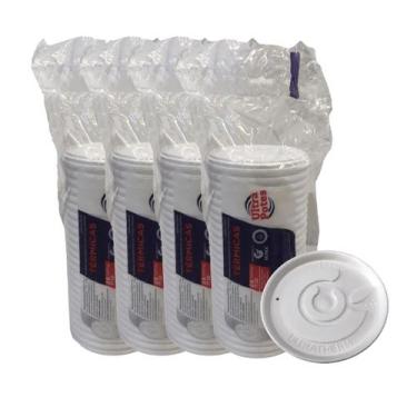 Imagem de 100 tampas p/ pote de isopor 240ml 300ml 360ml 480ml ultra - Ultra cop