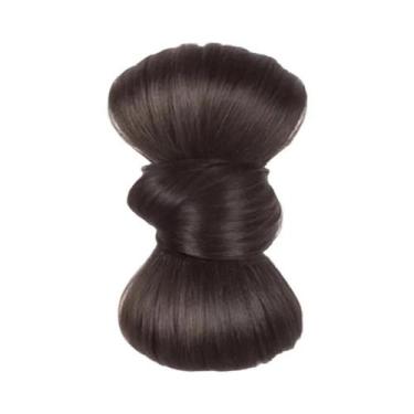 Imagem de Peruca De Cabelo Sintético Fluffy Para Mulheres, Coque E Rabo De Caval