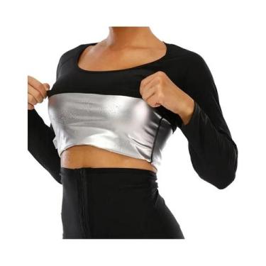 Imagem de Camisa De Treino Feminina De Manga Longa Modeladora Corporal Com Efeit