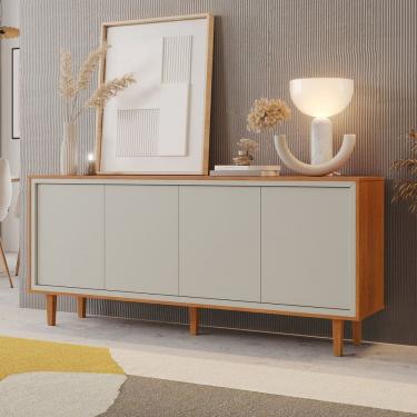 Imagem de Buffet 4 Portas 180cm em Mdf Delux Naturale/Off White