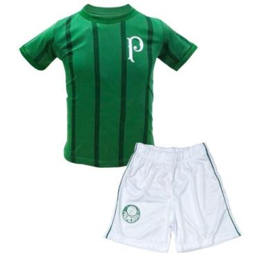 Imagem de Uniforme Infantil Palmeiras Listrado Oficial, Tam 4, Verde