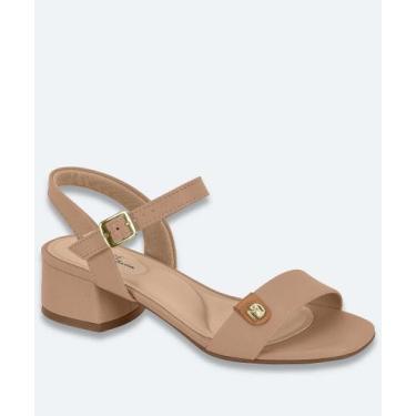 Imagem de Sandália Feminina Salto Grosso Modare Bege-18175, Bege, 35
