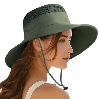 Imagem de Chapéu PFFY Sun Bucket Hat impermeável UPF 50+ Green Mesh