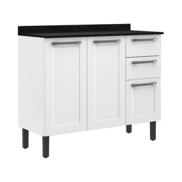 Imagem de Balcão Florença 105cm 3 Portas E 2 Gavetas Branco Itatiaia Branco, Bra