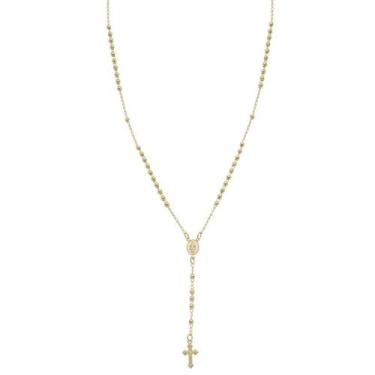 Imagem de Colar longo terço nossa senhora das graças folheado a ouro 18k - PIUKA