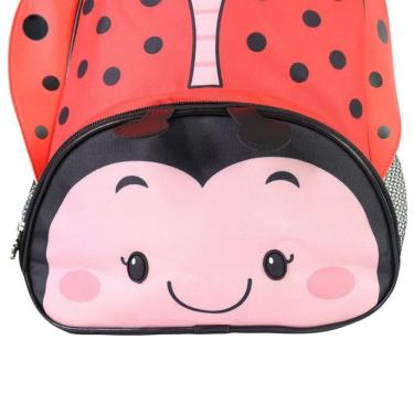 Imagem de Mochila Infantil Clio Joaninha em Poliéster 31x25x12CM Vermelho com Alças Acolchoadas p...
