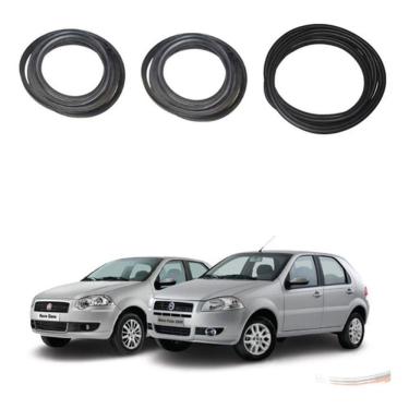 Imagem de Kit Borrachas de Vedação Automotiva para Portas e porta-malas Palio Siena G2 Após 2005...